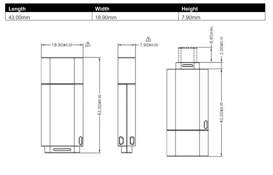 Mechanical Drawing - Apacer Technology Inc. UV110-UFD7 USB Flash Drives